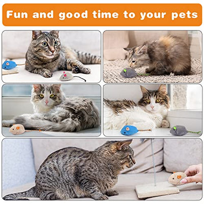Jouet souris pour chat, souris en peluche 9 pièces avec herbe à chat, jouet interactif pour chats et chatons