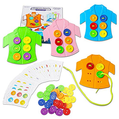 DIY motor skills toy travel toy clothes and button educational toy threading game Educational