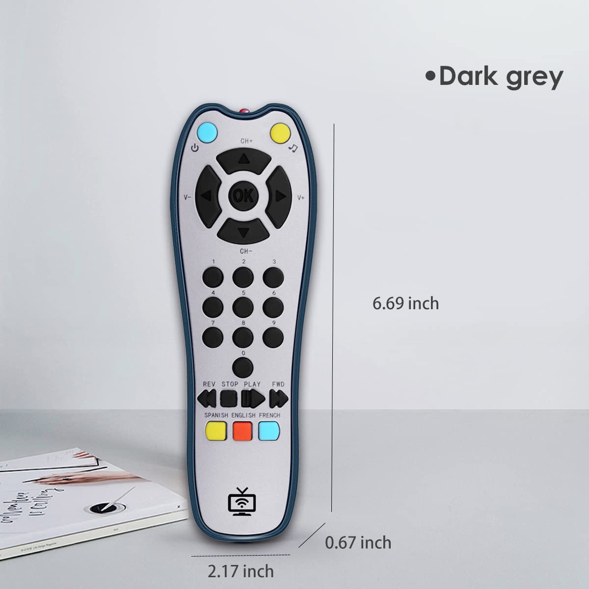 Baby Realistische TV-Fernbedienung Spiel mit Licht und Ton, Upgrade Einstellbare Lautsprecher