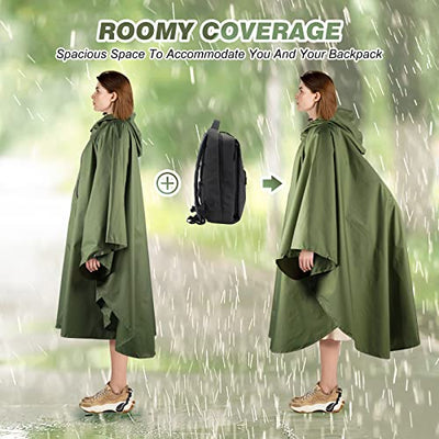 Regenponcho Atmungsaktives Regencape Leichte Regenjacke Regenjacke Regenmantel als Picknickdecke Sonnensegel