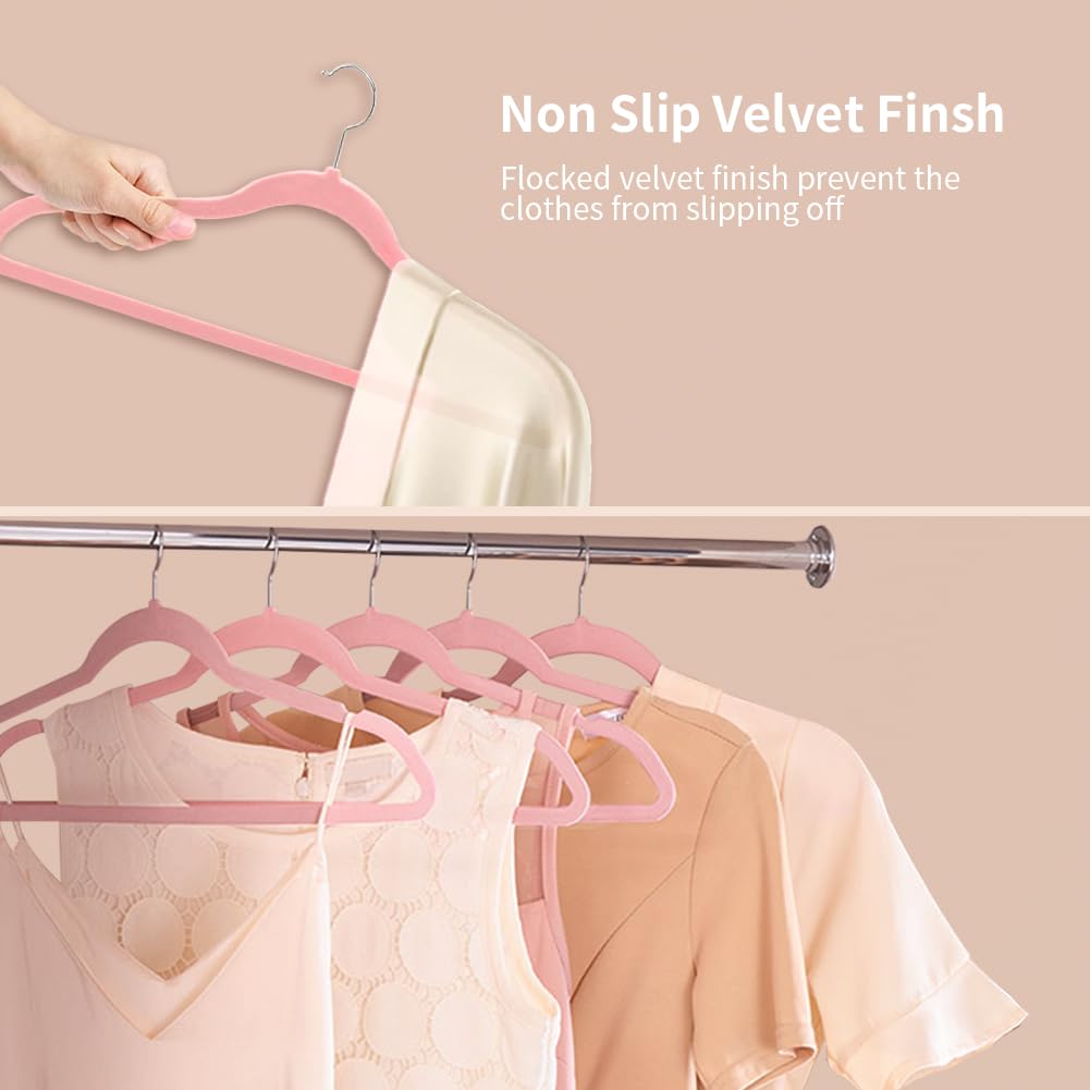 Velvet Hangers Non-slip Hangers with Shoulder Notches for Adults
