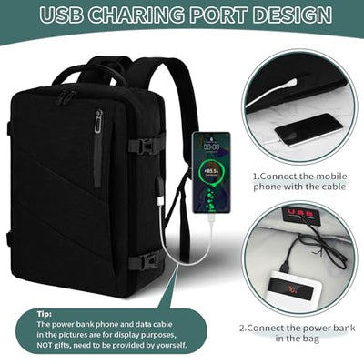 Hand Luggage Backpack Laptop Waterproof, Travel Backpack Hand Luggage Airplane Large, With USB Port