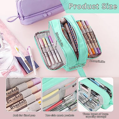 Pencil case Large with 3+1 compartments Large capacity pencil case teen pencil case