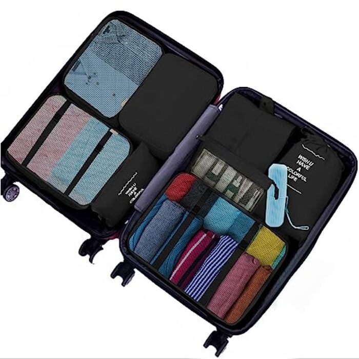 Packing cubes for suitcases, 9 pieces Luggage organizer for rucksack