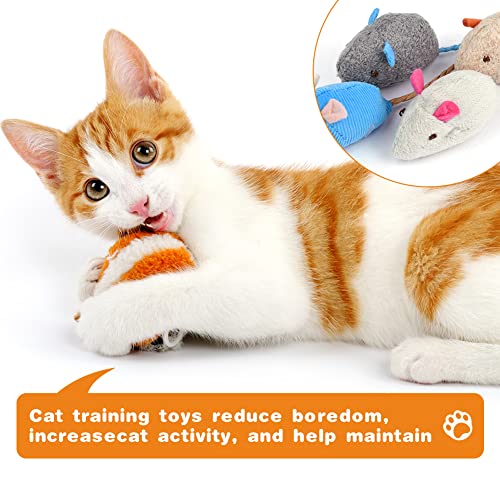 Jouet souris pour chat, souris en peluche 9 pièces avec herbe à chat, jouet interactif pour chats et chatons