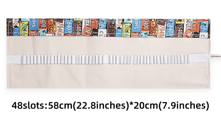 Bleistiftrolle leer 48 Löcher.abwaschbar Leinwand Rolle Bleistift Fall.Bleistift Rolle, Stift Rolle für Künstler