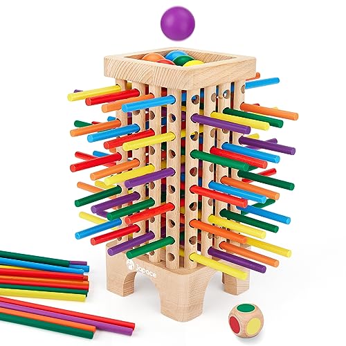 Wooden board game, 42 pieces Colorful wooden sticks Dice game Mathematics Educational toy