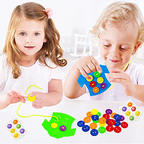 DIY motor skills toy travel toy clothes and button educational toy threading game Educational