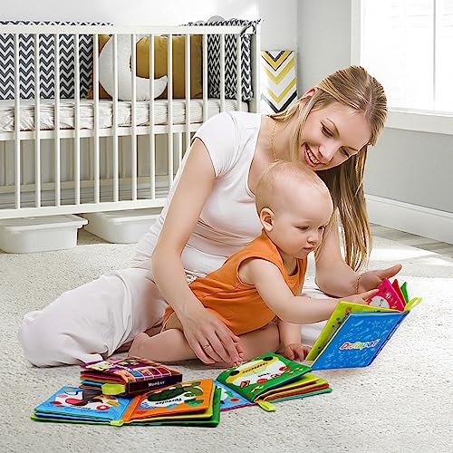  6-teiliges Stoffbuch für Babys, weiches Stoffbuch für Babys, Lernspielzeug für Babys, frühes Lernspielzeug