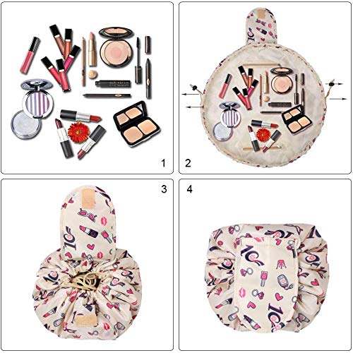 Trousse de maquillage de grande capacité avec cordon, trousse de maquillage de voyage portableм