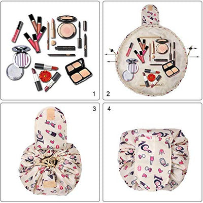 Trousse de maquillage de grande capacité avec cordon, trousse de maquillage de voyage portableм