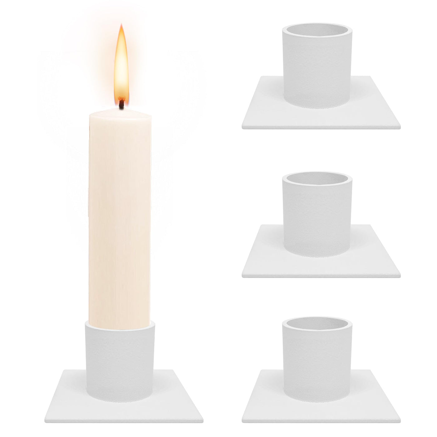 Candle holder for pillar candles and table candles made of metal, stylish design, candle holder for an elegant room decoration