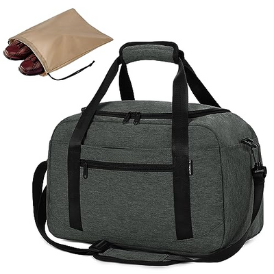 Hand Luggage 45 x 36 x 20 cm for Ryanair Travel Bag for Aeroplane Under Seat Hand Luggage Suitcase PET Recycled Environmentally Friendly Travel Bag Weekender Bag, grey