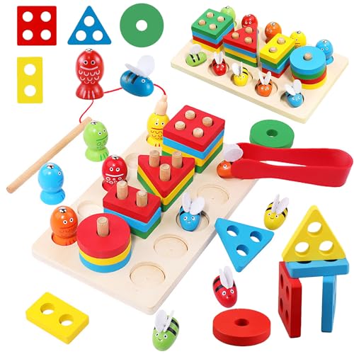 3-in-1 wooden toy, educational toy, peg puzzle, developmental toy