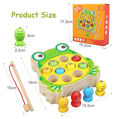 Wooden toy Magnetic fishing game Wooden toy, baby motor skills toy