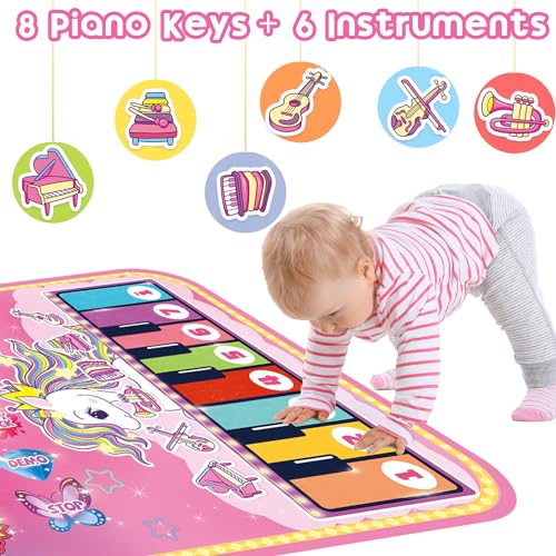 Babyspielzeug, 2-in-1-Musikmatte, Klaviermatte für Kleinkinder, Trommelspielzeug