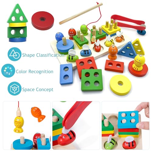 3-in-1 wooden toy, educational toy, peg puzzle, developmental toy