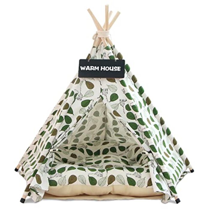 Tent for Dogs and Cats,Pet Tipi Dog Cat Bed with Pillow, Luxery Dog Tents Dog Cave and Pet Houses with Pillow and Panel