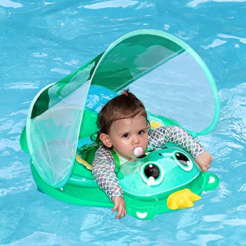 Babyschwimmring Aufblasbarer Schwimmring für Kleinkinder mit verstellbarem Sitz und Verdeck