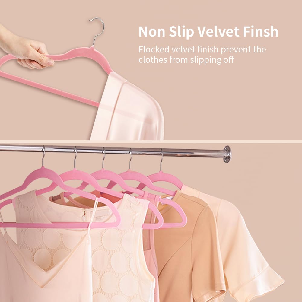 Velvet Hangers Non-slip Hangers with Shoulder Notches for Adults