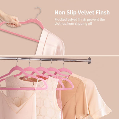 Velvet Hangers Non-slip Hangers with Shoulder Notches for Adults