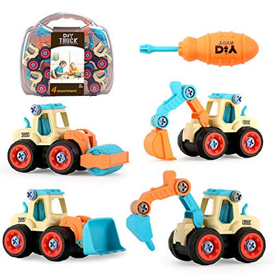 Assembly toy car truck excavator toy with screwdriver  construction vehicles vehicles