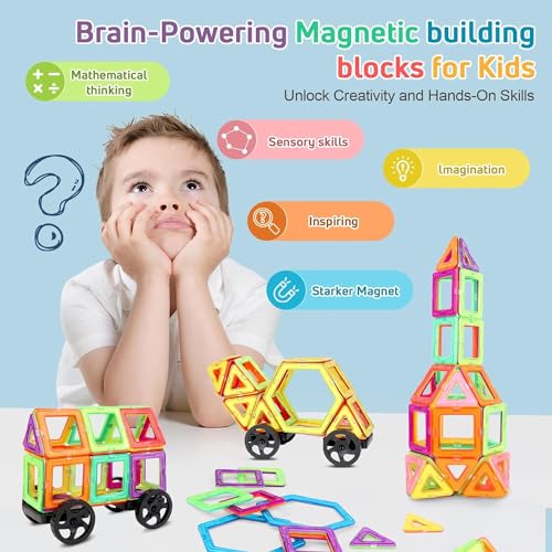 Magnetische Bauklötze 53 Stück magnetisches Spielzeug Magnete Kinder magnetische Bauklötze