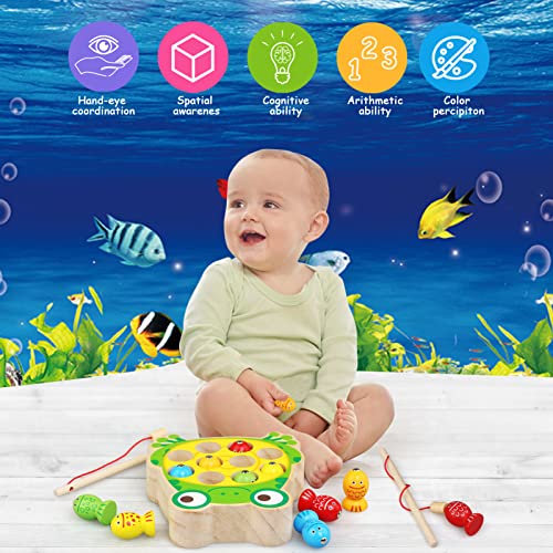 Wooden toy Magnetic fishing game Wooden toy, baby motor skills toy