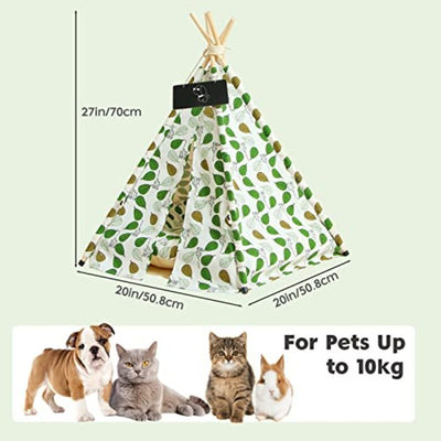 Tent for Dogs and Cats,Pet Tipi Dog Cat Bed with Pillow, Luxery Dog Tents Dog Cave and Pet Houses with Pillow and Panel