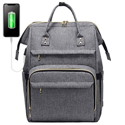 Sac à dos pour ordinateur portable 17 pouces, sacs à dos étanches pour étudiants avec poignée, port de chargement USB, grand sac d'école, sac à dos d'école, pour le travail de voyage à l'université