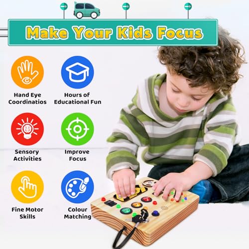 Busy Board toy Activity Board Wooden toy Motor skills toy