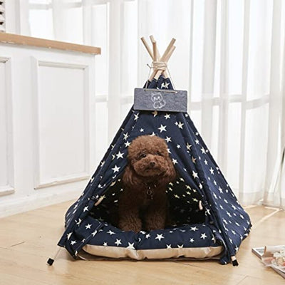 Tentes de luxe pour chiens, grotte pour chiens et maisons pour animaux de compagnie avec oreiller et panneau