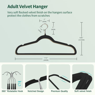 36-Pack velvet Hangers