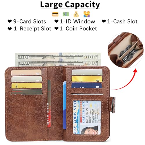 Wallet Zipper with Coin Pocket & RFID Protection