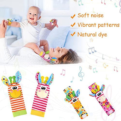 Baby rattle toy wrist and socks, rattle baby soft toys development toy