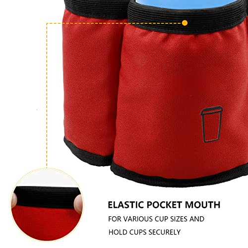 Suitcase Drink Holder for Coffee Drinking Cup Bottle Holder Luggage Cup Holder Additional Bag - Foldable Practical Travel Accessories Accessories for Travelers, Flight Attendants Red