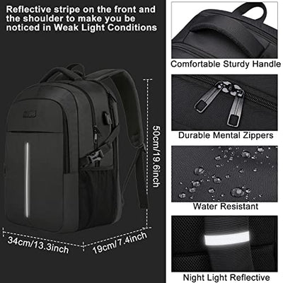 Large laptop backpack laptop bag for school work with USB charging port Waterproof