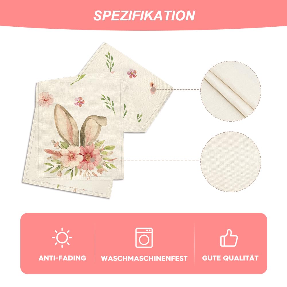 Easter table runner, washable modern spring kitchen dining table decoration for indoors