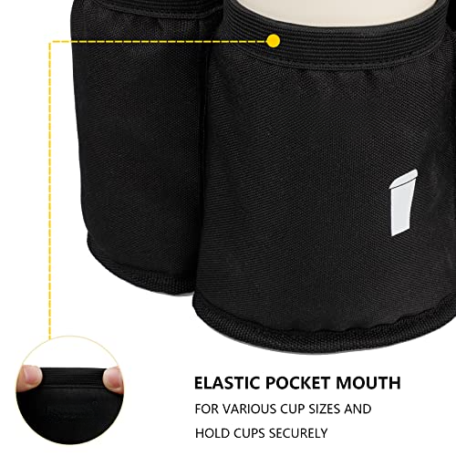 Suitcase Drink Holder for Coffee Drinking Cup Bottle Holder Luggage Cup Holder Additional Bag - Foldable Practical Travel Accessories Accessories for Travelers, Flight Attendants Black