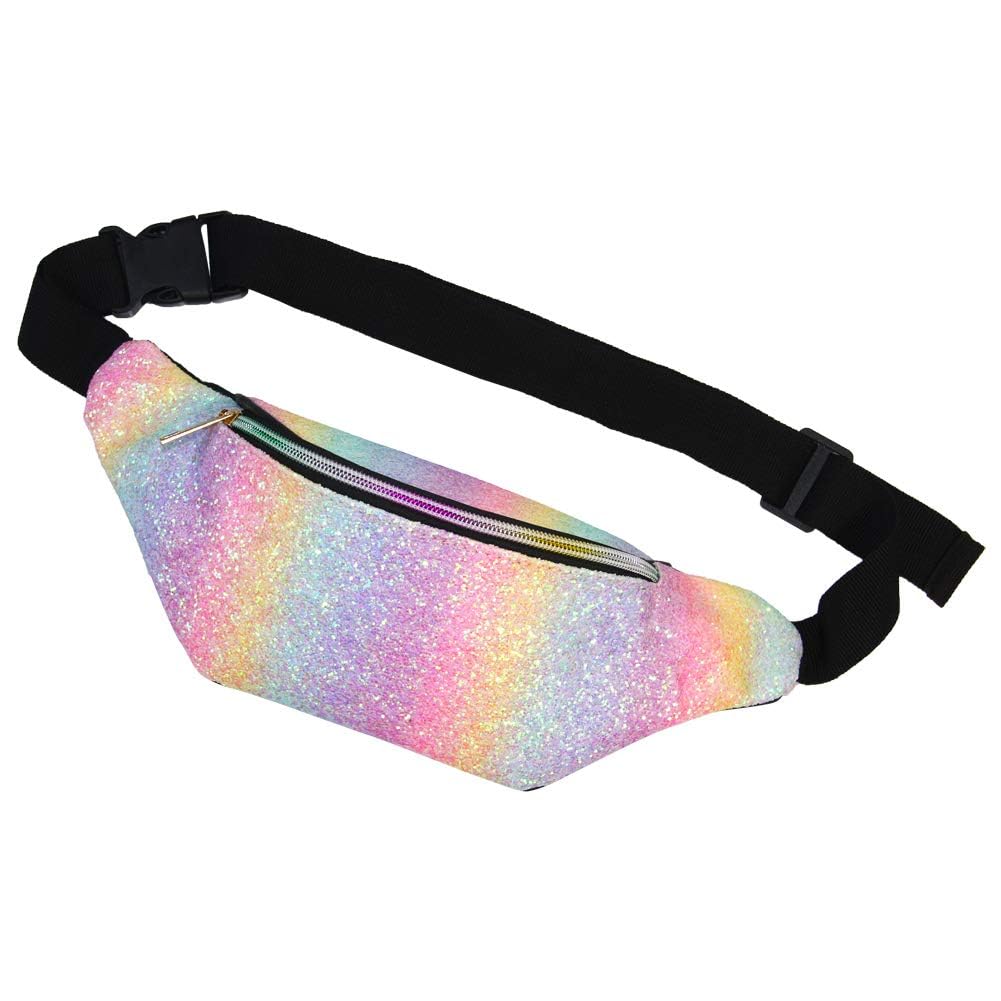 Children's bum bag glitter sports bag with imitation leather