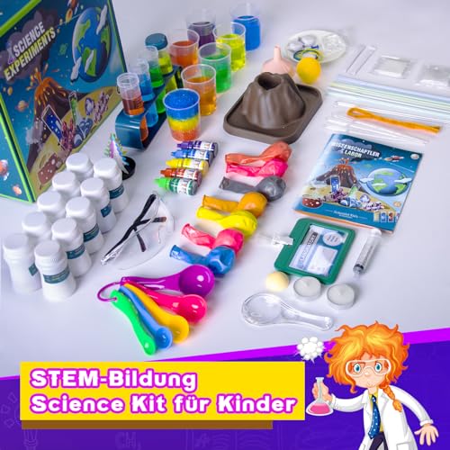 70 science experiments kit, educational science toy gifts, chemistry set, crystal growth, eruption volcano