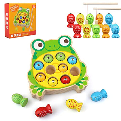 Wooden toy Magnetic fishing game Wooden toy, baby motor skills toy