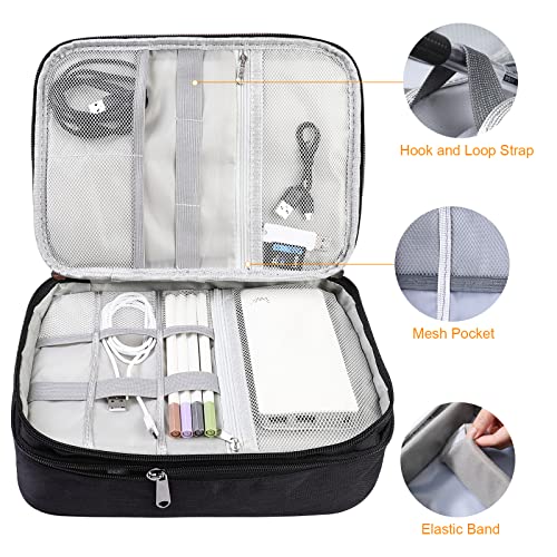 Kabeltasche Universal Reise-Kabel-Organizer-Tasche Würfel-Kabelhülle, 3-lagiger wasserdichter verstellbarer Kabel-Organizer für Handy-Ladekabel, Powerbank, USB-Sticks, SD-Karten