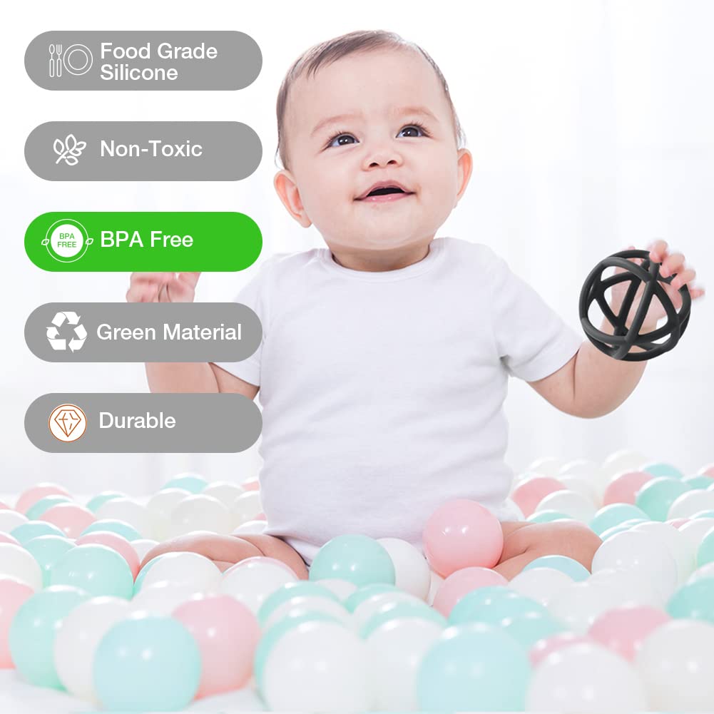 Gripping ball for babies, food-grade silicone teething ring ball