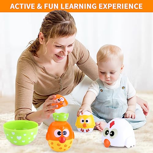 8 PCS egg stacking tower ，stacking game educational toy gift for babies