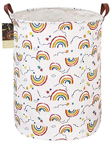 Laundry Hamper,Large Canvas Fabric Lightweight Storage Basket Toy Organizer Dirty Clothes Collapsible Waterproof