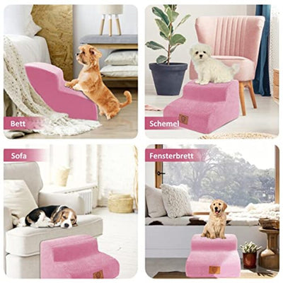 Dog Stairs for Small Dogs, Dog Stairs 2 Layers, Removable Portable Pet Stairs for Sofa Bed, Washable Cat Stairs, Dog Ramp