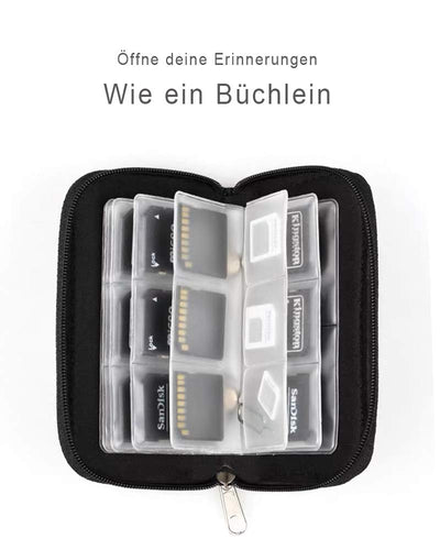 SD-Kartenbox Speicherkartenschutzhülle Aufbewahrungstasche Speicherkartenetui für unterwegs