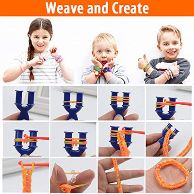 Set pour enfants, 2500+ élastiques colorés boîte de bricolage avec accessoires pour bracelets