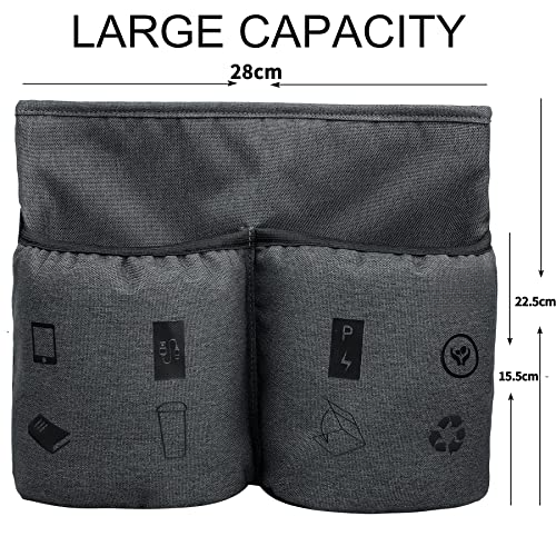 Travel Drink Holder Holds Two Coffee Cups & Tablets Fits Most Suitcase Handles, Practical Travel Accessories for Travelers, Flight Attendants, Gray